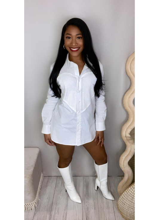 Heart button down top