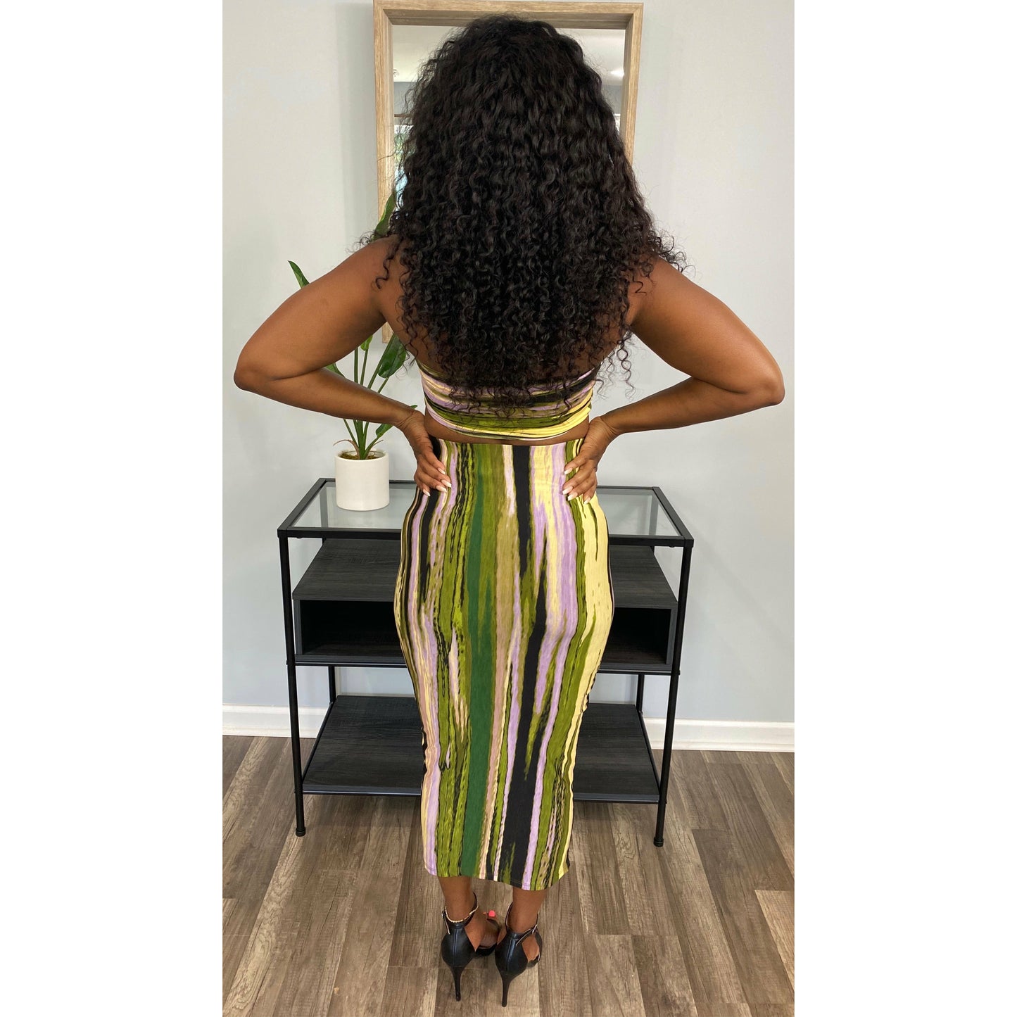 Stripped skirt set