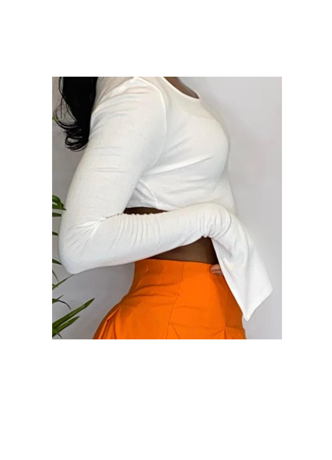White ribbed crop top