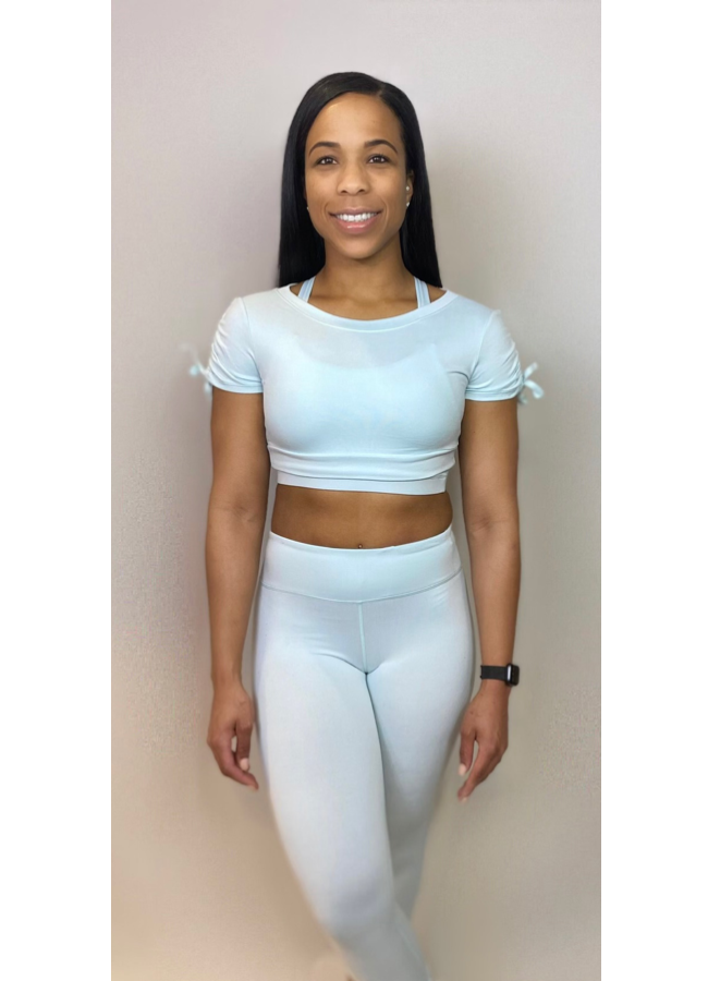 Powder blue crop top