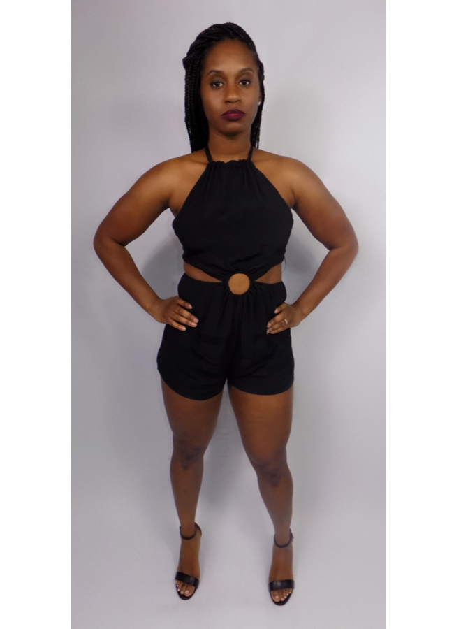 Black cut out romper