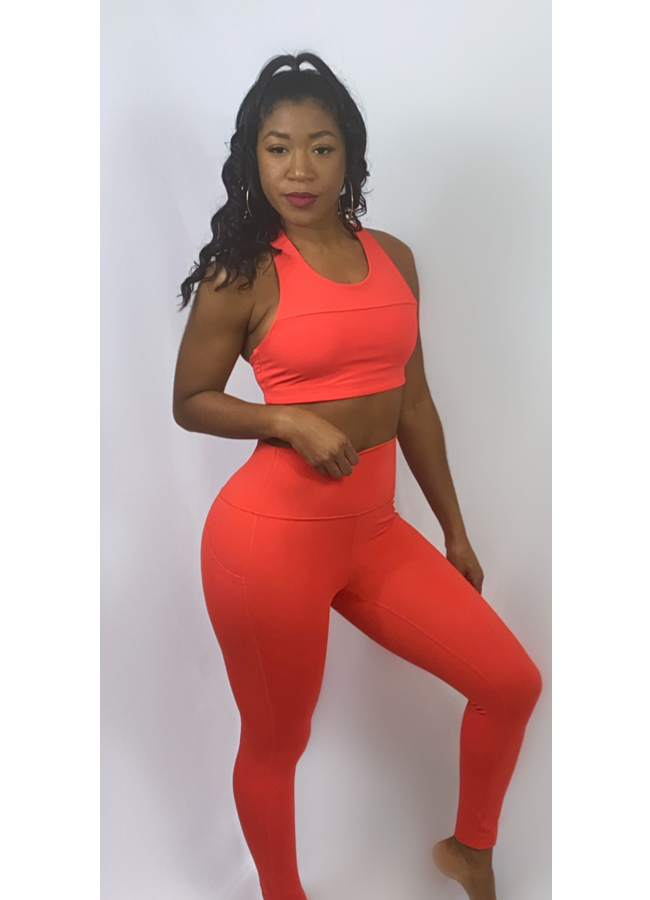 Orange sports bra