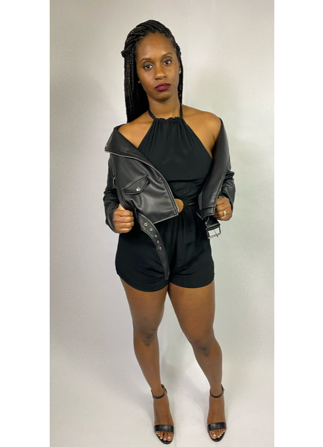 Black cut out romper