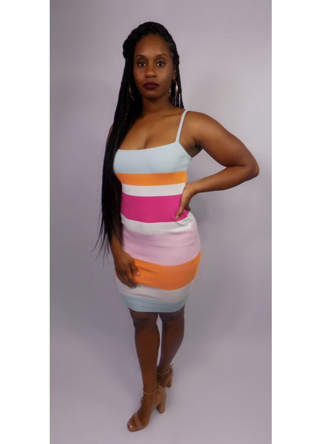 Colorful stripped dress