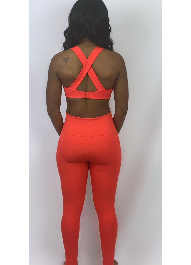 Orange sports bra