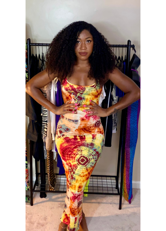 Abstract maxi dress