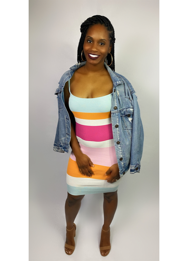 Colorful stripped dress